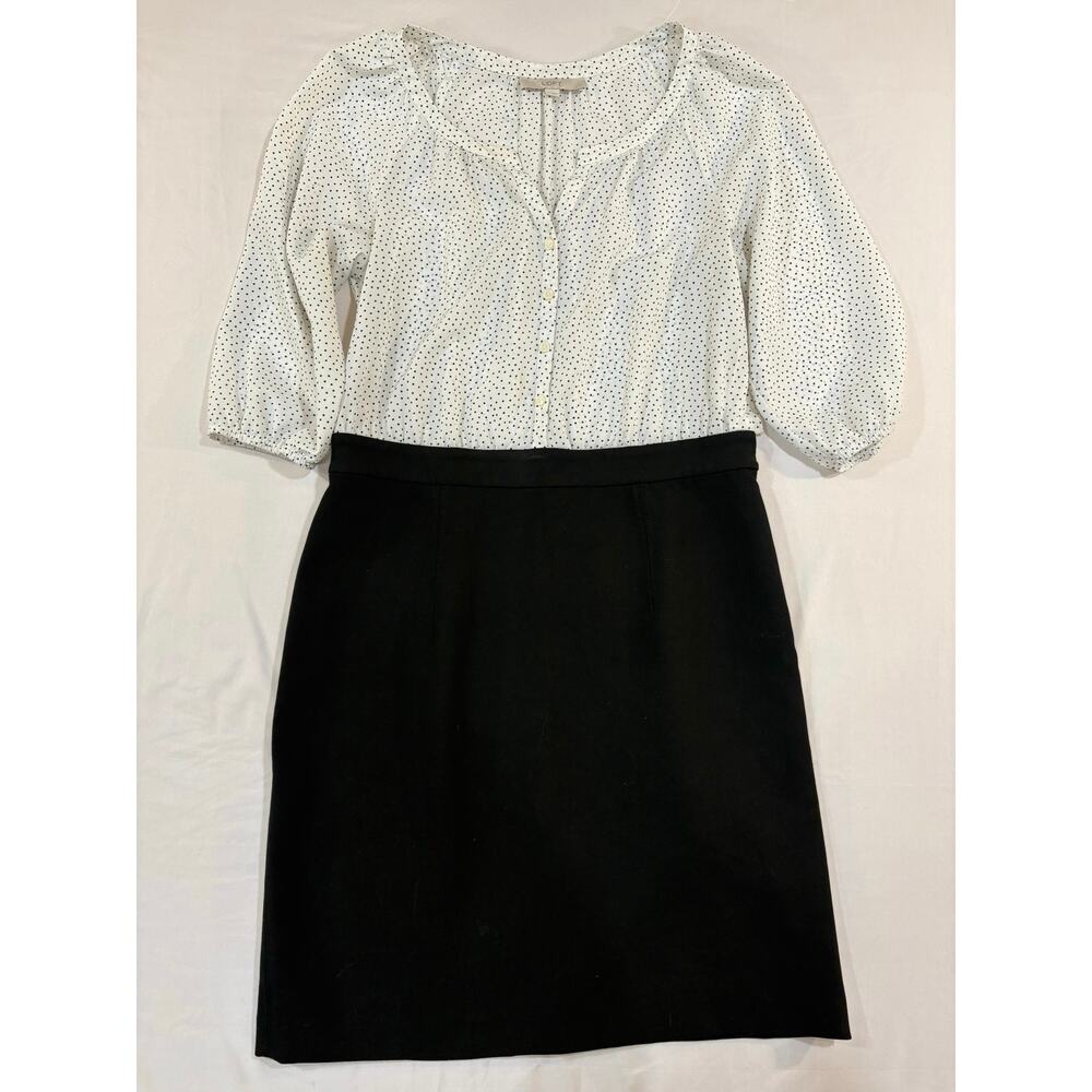 Loft Black & White Corpcore Pencil Dress Size 10